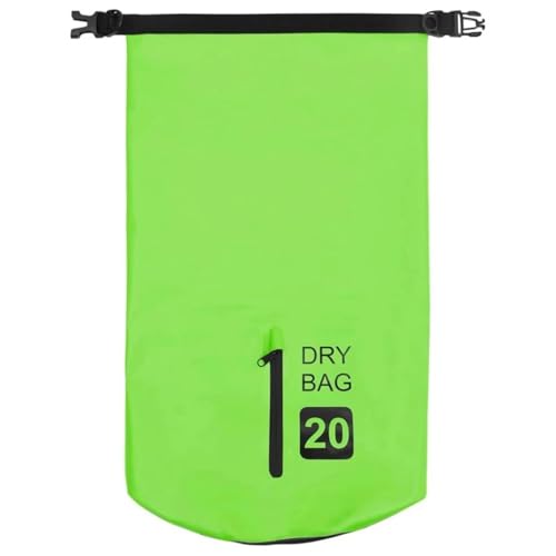 Pemberly Row Bolsa Seca de PVC, Capacidad 5.3 gal, Ligera y Duradera, Acabado Verde y Negro, 14.2" x 24", Diseño con Cierre Impermeable, Correas Ajustables para Hombro, Plegable para Actividades al Aire Libre miniatura 2