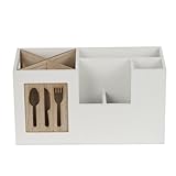 Milisten Multifunktionaler Küchenorganizer 28x12x15cm Besteckhalter und Utensilienbox ohne Deckel zur Küchenaufbewahrung und Arbeitsflächenorganisation