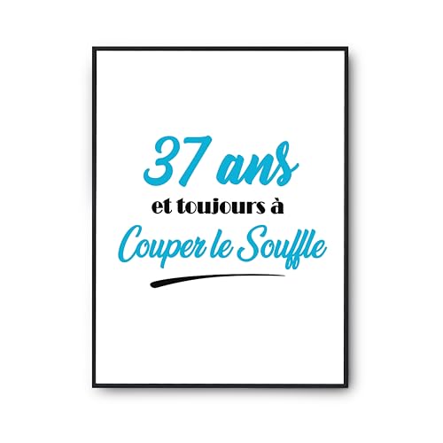 Poster 37 ans humour pour sublimer la décoration murale du salon
