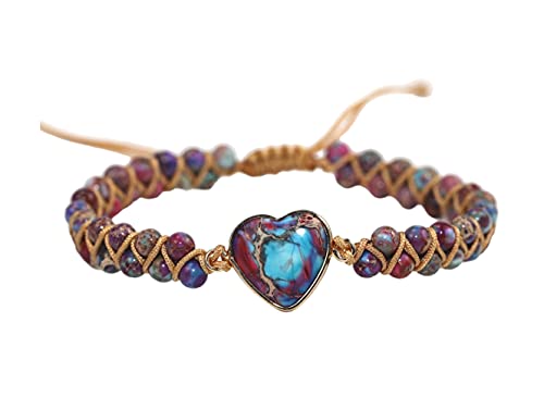 ZOSOJONA Women Handmade Boho Wrap Bracelets Natural Stone Variety Beads Strand Bracelet