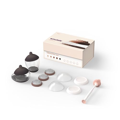Image of Emulait Baby Bottle Starter Kit Includes 2 Bottles 2 Nipples 2 Caps 2 Lids 3 Flow System Cleaning Brush