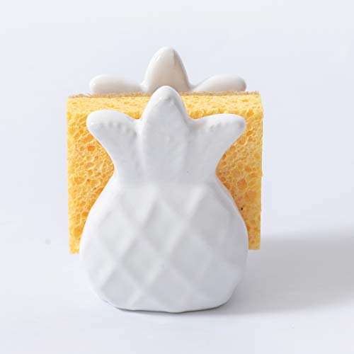 Sponge Holder for Kitchen Sink Modern Farmhouse Sponge Holder Caddy (Sponge is Included)/ Paper Napkin Holder,Make Kitchen Bathroom Sink Organized, Decorated and Clean