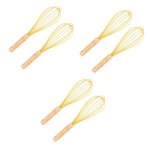 DECHOUS 6pcs Silicone Beater Manual Whisk Comfortable Grip Hand Mixer Baking Tool for Effortless Mixing and Stirring Dishwasher Safe Kitchen Essential