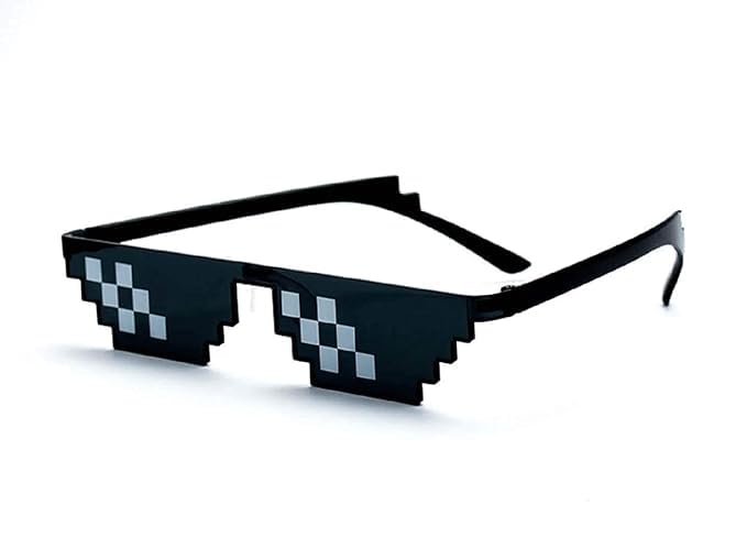 Image of Craftvista Thug Life Sunglasses for Men And Womens, Kids favourite, Photo Prop 12 Bit Pixel Mosaic Unisex Party Glasses (Thuglife Glasses)
