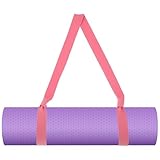 Grevosea Adjustable Yoga Mat Strap, Yoga Strap for Carrying Mat Thick and Wide Yoga Mat Carrier with Hook and Loop Closure for All Mat Sizes Comfortable and Durable Pink - Mat Not Included