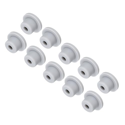 Image of MECCANIXITY High Temp Silicone Plugs, Grey, Pack of 10, OD 23mm /0.91 Inch, Mount Dia 15mm /0.59 Inch, T Shaped Rubber Stopper for Powder Coating, Painting, Anodizing, Plating & Media Blasting