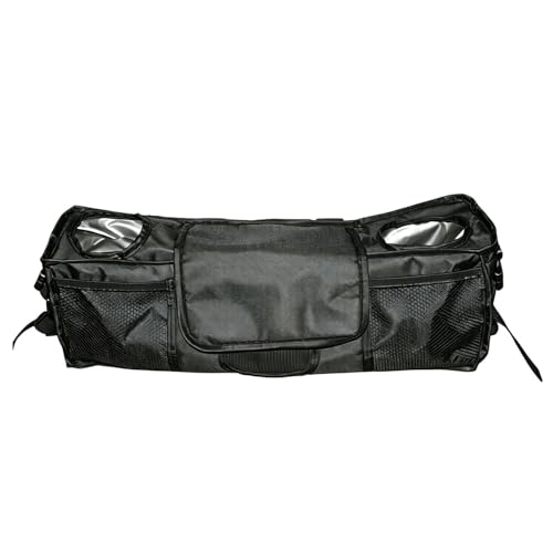 Organizador de cochecito con portavasos, bolsa de almacenamiento de 50 x 15 x 15 cm con portavasos aislado, consola de asas de lona dividida, correas extendidas para colgar, bolsa de tela Oxford