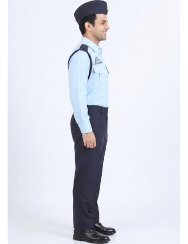 Image of BookMyCostume Indian Air Force Defence Pilot Uniform Kids Fancy Dress Costume - Blue Adults S