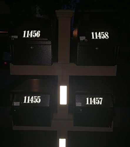 Reflective Mailbox Numbers Sticker Decal Die Cut Roman Style Vinyl Waterproof Number Self Adhesive 5 Sets (3" X 3 Set , 4" X 2 Set) For Signs, Door, Cars, Trucks, Home, Garbage Bins (Style 1) #TOP1