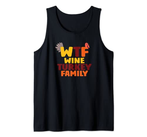 Lustige Grafik-Tees – WTF Wine Turkey Family Tank Top