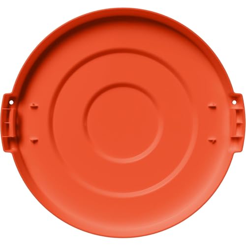Image of SPARTA Bronco Lid for 10 Gal. Trash Can, Durable, Food-Safe, NSF and HACCP-Compliant, Lid for Commercial Use (Container Sold Separately - Fits Bronco Only), Polyethylene, 10 Gallon, Orange (Pack of 6)