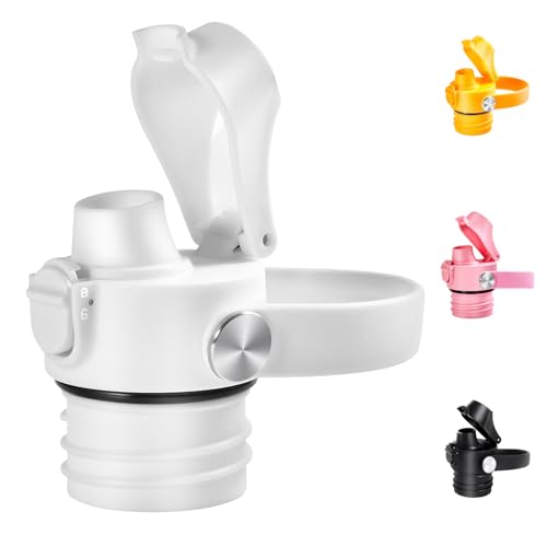 Image of EIPOSAU Auto Flip Lid for Hydro Flask Standard Mouth Bottle, Spout lid for HydroFlask Narrow Mouth Bottle, Replacement Lid with Button Lock