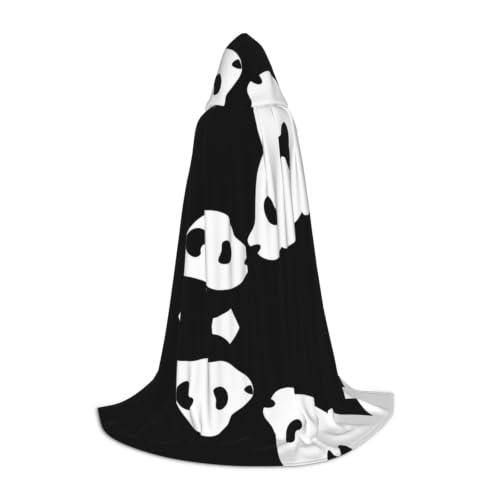 Bata con capucha de panda unisex disfraz de mago y bruja