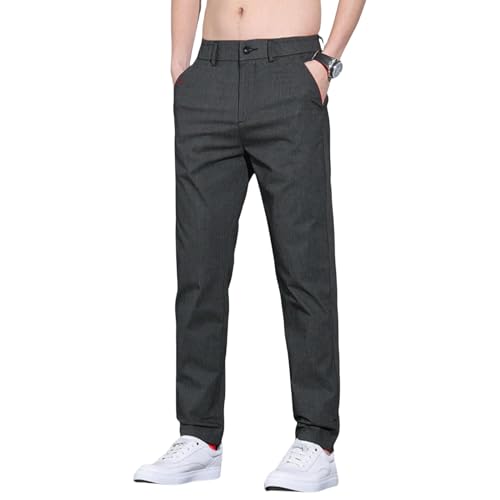 Men's Spring Summer Thin Business Straight Slim Breathable Trendy Versatile Casual Pants