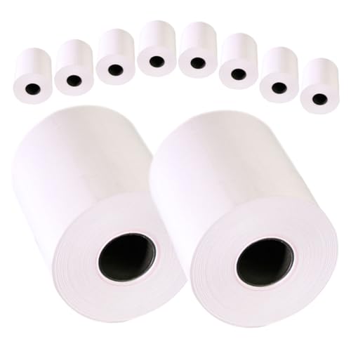 HOODANCOS 10 Rolls of 80x70mm Thermal Printing Paper 32m/roll 23mm Core Cash Paper Roll Suitable for Supermarket Office Restaurant
