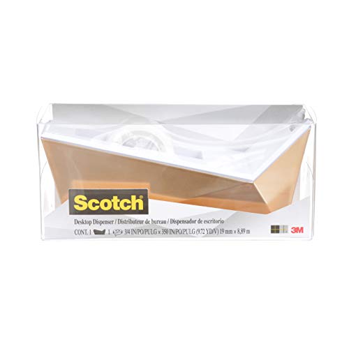 Scotch Facet Design One-Handed Dispenser, with 3/4 x 350 Tape Roll, 1