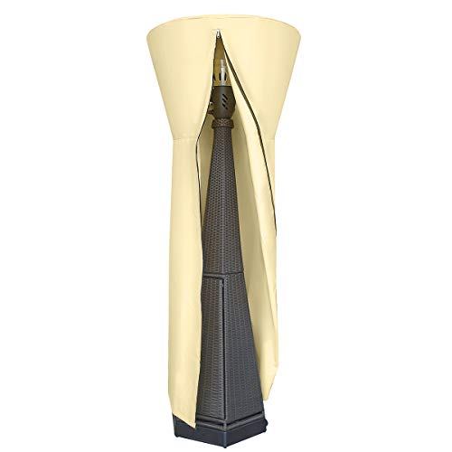 Vanteriam Outdoor Round Stand Up Patio Heater Cover, Heavy Duty Waterproof Covers with Zipper