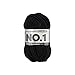 Produktbild myboshi No.1 Wolle zum Häkeln und Stricken, Schnellstrickgarn, langlebige Mützenwolle, Strickwolle, Häkelwolle, mulesing-frei, 50g, Ll 55m Schwarz (Schwarz) 1 Knäuel