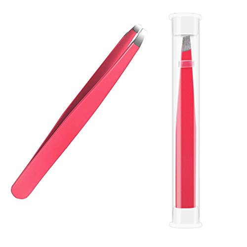 Tweezers Set,Stainless Steel Professional Tweezers,Best Precision Tweezers for Women,Blackhead and Tick Remover,Fake Eyelashes Sticker Tools (Red - 1 Pack)