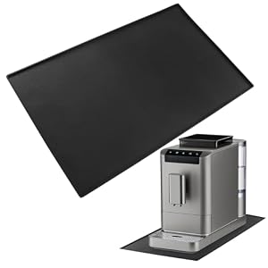 alwaiiz Silikonmatte Kaffeemaschine, 48x30cm Kaffeemaschine Unterlage, Anti-Rutsch Unterlage für Kaffeemaschine für die Meisten Kaffeemaschinen(Schwarz)