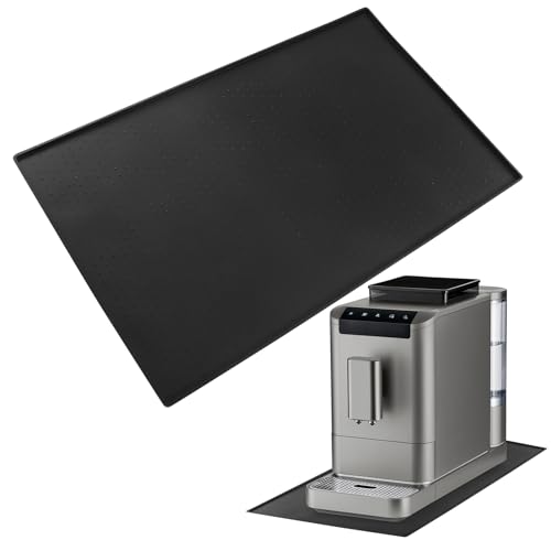 Alwaiiz Alfombrilla De Silicona Para Cafetera, 48 X 30 Cm, Base Antideslizante Para La Mayoría De Máquinas De Café Negro