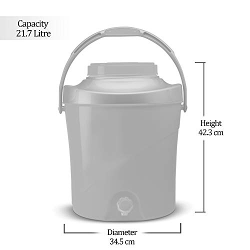 Image of Milton Kool Stallion 27 Insulated Plastic Water Jug, 1 Piece, 21.7 litres, Golden Yellow | Food Grade | Easy to Carry | BPA Free | Ideal for Travel | Picnic | Homes | Office | Shops | Clinics