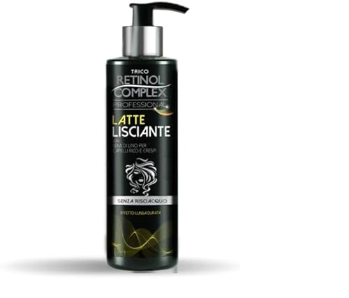 3 Pezzi Trico Retinol Complex Latte Lisciante Professionale Anticrespo, Crema per Capelli, 200 ml