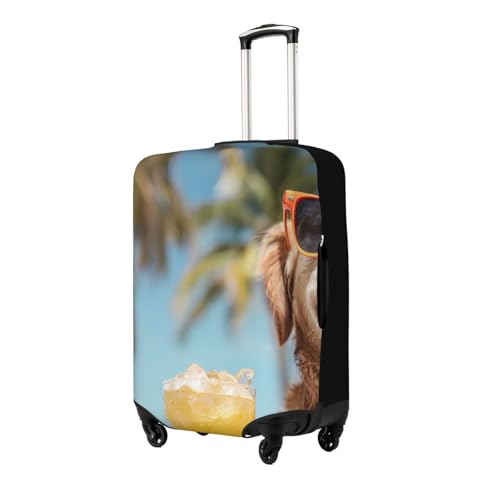 Beach Dog Elastic Travel Luggage Cover, Washable Spandex Suitcase Protector, Anti-Scratch Fits 18-32 Inch2