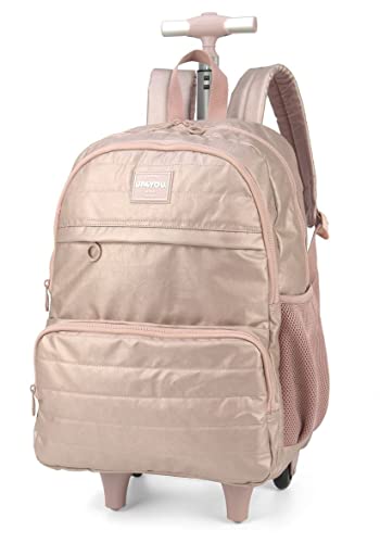 Mochila com Rodinhas Ouro Rosa Up4You - Luxcel