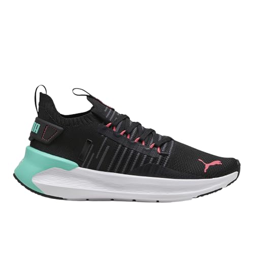 PUMA Womens Softride Symmetry Fuzion Running Shoes Puma Black-Aquatic-Peach Frost 11 Medium
