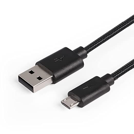 Charger Charging Cable for Xbox One Controller, Micro USB 2.0 Play Data Sync Nylon Braided Cord for Playstation 4, PS4 Slim/Pro Controller, Samsung Galaxy, Android Phone (Black-9 Feet)