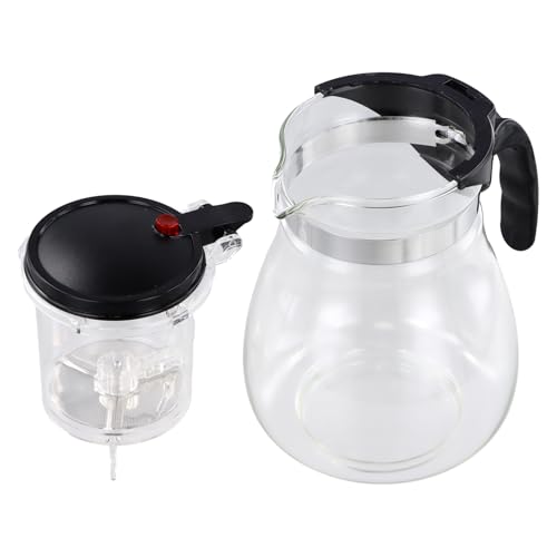 Ziyonix Teiera in Vetro con Infusore Rimovibile, 1.8L Teiera Multiuso con Filtro, Facile da Filtrare Brewer del Tè, Teieras in Vetro con Coperchio per Tè in Fiore e Foglie Sfuse