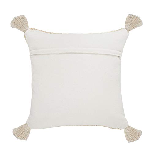 Lr Home Natural Jute Tassels Throw Pillow, 1 Count (Pack Of 1), Tan #TOP4