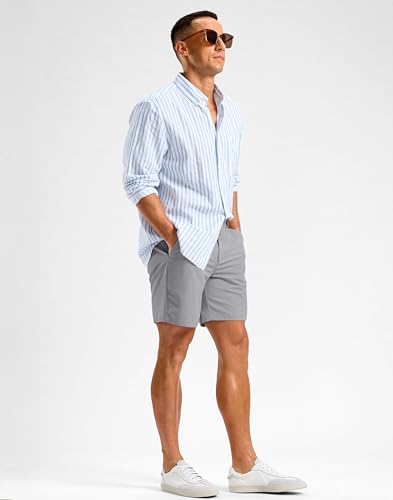 Soothfeel Men's Casual Shorts 5/7/9 Inch Golf Dress Shorts for Men Flat Front Work Lightweight Quick Dry with 4 Pockets Light_Grey-L7_W35 — view 3