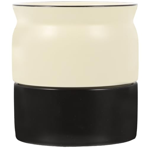 SWETRACE Organizador de Utensilios de Cocina de Cerámica Bicolor Soporte Compacto para Cubiertos Palillos y Cucharas Diseño con Drenaje para Encimera Limpia y Ordenada