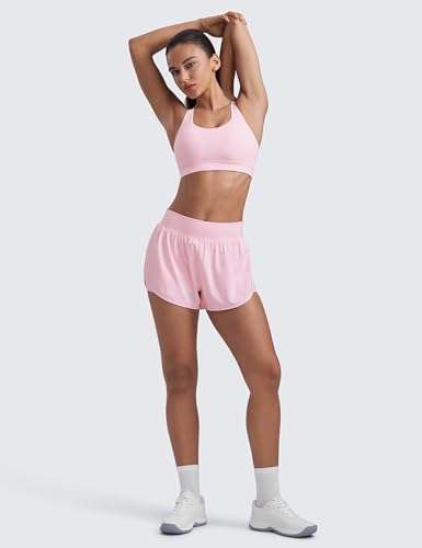 Image of CRZ YOGA Naked Feeling Strappy Sports Bras | Medium Support, Removable Pads, Yoga, Sleek, Scoop Neck, for Women