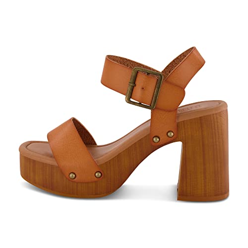 Dunes Women's Peru Faux Wood Sandal +Comfort Foam & LiteSole Technology, Wide Widths Available2