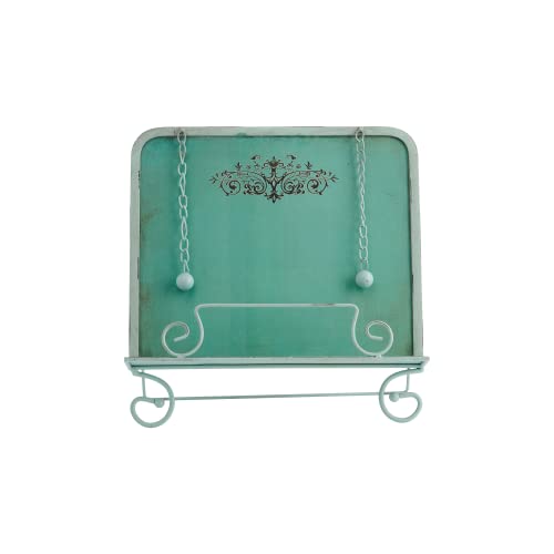 Creative Co-Op Farmhouse Metal Cookbook Holder, Distressed Aqua #TOP4