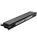 Produktbild deleyCON CAT 6a Patchpanel Verteilerfeld 16 Port - Desktop 19 Zoll Rackeinbau Servermontage RJ45 Geschirmt - TIA568A TIA568B - Schwarz