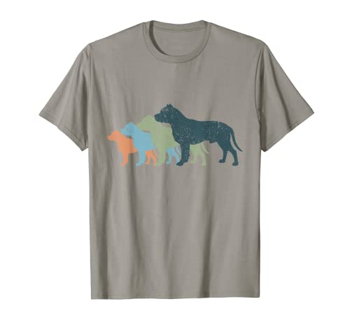 Silueta de perro mamá y papá – Pit Bull Terrier vintage Camiseta