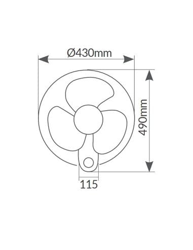 Ventilador de pared Barsi Ø43cm 50W Blanco