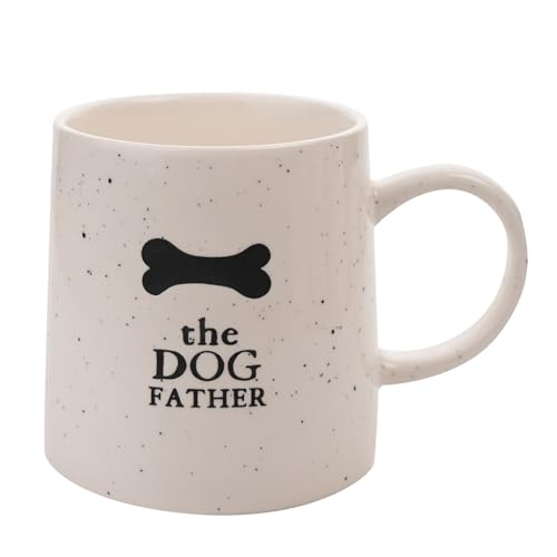 Image of Widdop Best of Breed Stoneware Ceramic Dog Lover Mug - The Dog Father Mug - White - Coffee Mug Tea Hot Drinks - Approx 350ml - Gift for Dad Him Birthday Father's Day Present