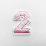 Pink Number Embroidery Patches for T Shirt Iron on Hats and Shoes Clothes Stickers Clothing Badges for DIY Clothing (Pink 2)