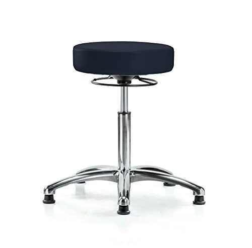 Image of Perch Chrome Medical Stool, 360 Ring, Glides, 20.5 inch-28 inch, Imperial Fabric