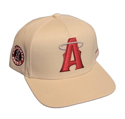 Casquette Mitchell & Ness Los Angeles Angels confortable et ajustable Pro Crown crème