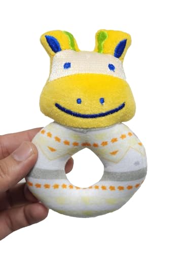 Image of Crackles Cute Face Soft Rattle Toy with Round Handle Grip and Rattle Sound (Random Multi Color & Design)