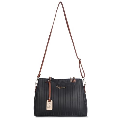 Image of Lady Quinton Women's Striped Line Handbag for Women| Ladies purse | Stylish Shoulder Bag | Gift for Women