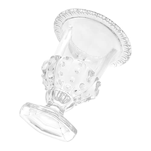 SOLUSTRE 1 Pieza plato alto de dulces almacenamiento cuenco para servir frutas plato de mesa de comerdor Color transparente plato expositor de refrescos plato de bocadillos Vidrio