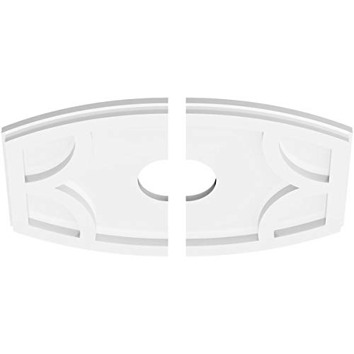 Image of Ekena Millwork CMP16X10KY2-03000 Kailey Architectural Grade PVC Contemporary, Two Piece Urethane Ceiling Medallions 16 inchW x 10 5 /8 inchH x 3 inchID x 8 1 /2 inchC x 1 inchP