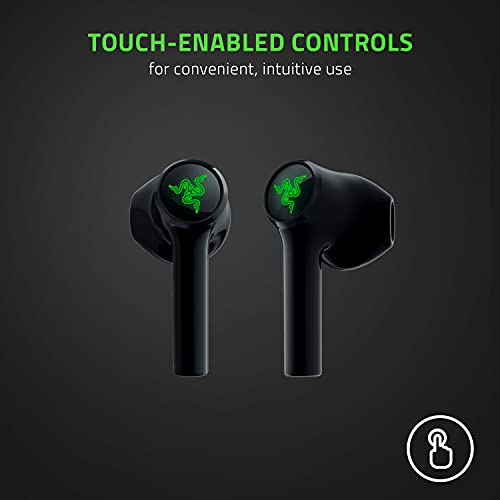 Razer Hammerhead True Wireless X - Niedrig Latenz Ohrstöpsel (Niedrig Lattenz 60ms Gaming Modus, Mobile App-Anpassung, 13mm-Treiber, Bluetooth 5.2 mit Auto-Pairing, Google Fast Pair) Schwarz